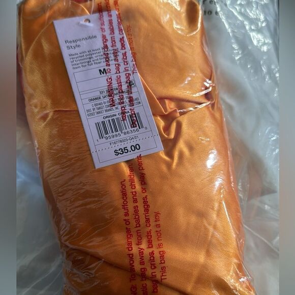 🔥Wild Fable Orange Satin Dress New - Picture 4 of 4